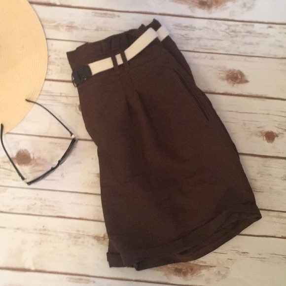 Anthropology Coquille High Waisted Brown Shorts - Picture 3 of 4
